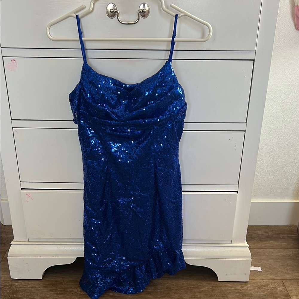 Sparkling Blue Sequin Kids Dress